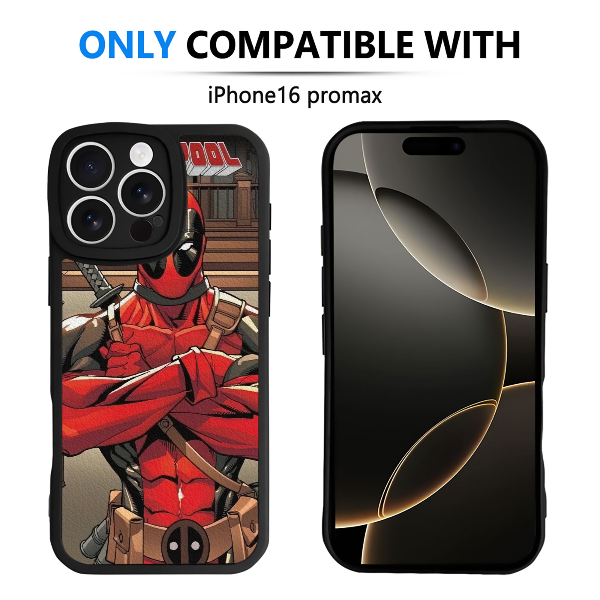 （画像用） Deadpool デッドプール 【iPhone 16シリーズ対応】シリコンスマホケース（レザー調） 材質：シリコン